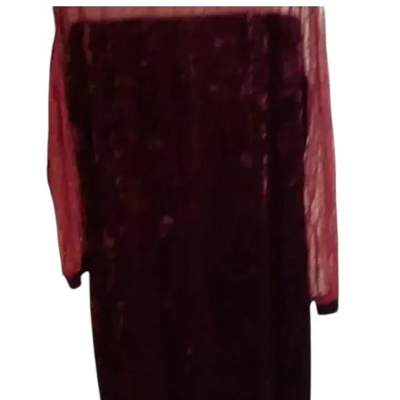 SHEIN Cranberry Crushed Velvet Plus Size 3x Gown Dress Formal Holiday Wedding - Picture 15 of 15